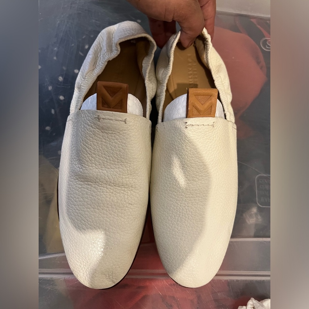 MERCEDES CASTILLO Cream Slip-On Flats